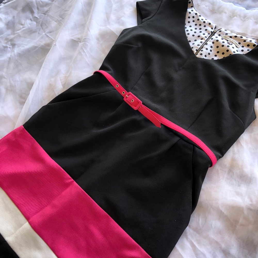 Black & Pink Colorblock Dress • 8 • Sandra Darren